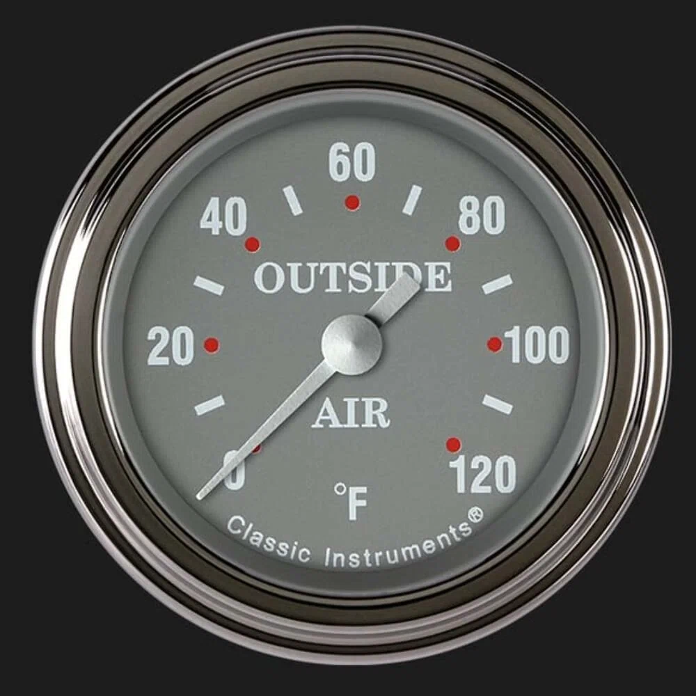 Silver Gray 2 1_8_ Outside Air Temp. Gauge SG199SLF